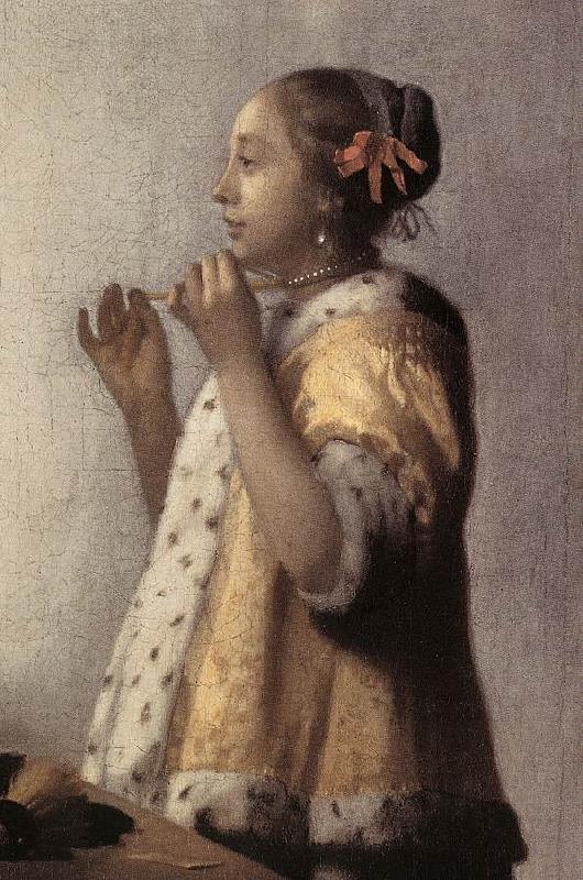 VERMEER VAN DELFT, Jan Woman with a Pearl Necklace (detail)  gff France oil painting art